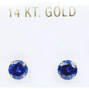 AAA Tanzanite 1.88 Cts Stud Earrings 14k Solid Yellow Gold